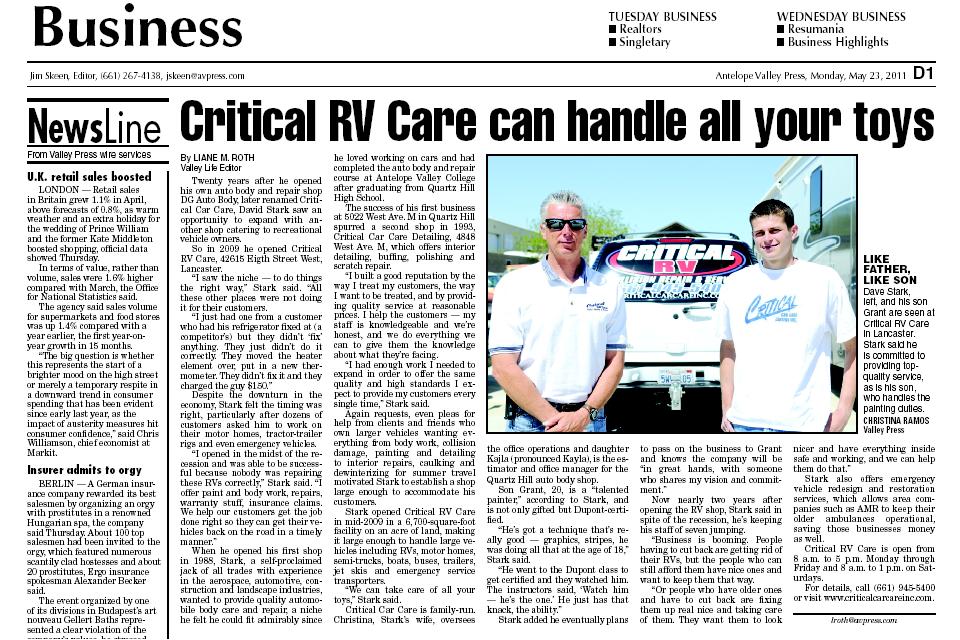 Critical Car Care AV Press