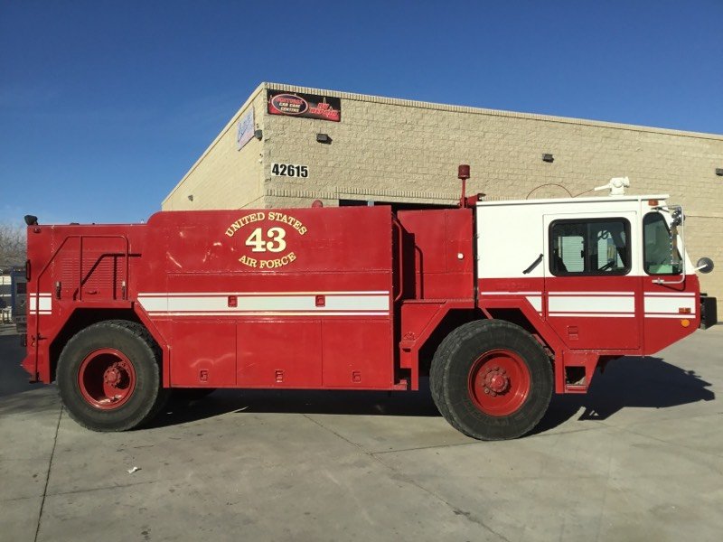 USAF FIRE TRUCK before and after damage repair