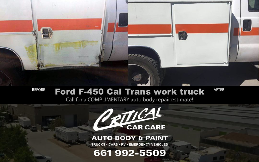 Ford F-450 Cal Trans work truck – before/after repair